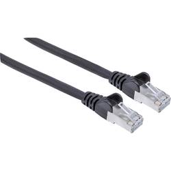 Intellinet 740814 RJ45 síťové kabely, propojovací kabely CAT 6A S/FTP 2.00 m černá fóliové stínění, stínění pletivem, stíněný, bez halogenů 1 ks