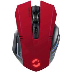 SpeedLink Fortus Wireless optická ergonomická herní myš, USB, 5 tlačítko, 2400 dpi, červená, černá