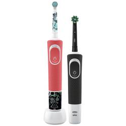 Oral-B D103 Black + D100 Star Wars elektrický dětský kartáček na zuby, rotační/oscilační, červená / bílá, černá/bílá, D103.413.3-D100.410.2K