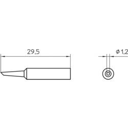 Weller XNT 4 pájecí hrot oblý, zkosený 45° Velikost hrotů 1.2 mm Obsah 1 ks