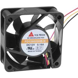 YS TECH FD126025HB-N(2A7) axiální ventilátor, 12 V/DC, 42.66 m³/h, (d x š x v) 60 x 60 x 25 mm, FD126025HB-N(2A7)