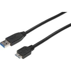 ASSMANN WSW USB kabel USB 3.2 Gen1 (USB 3.0 / USB 3.1 Gen1) USB-A zástrčka, USB Micro-B 3.0 zástrčka 0.25 m černá AK-112344