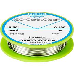 Felder ISO-Core Clear Sn100Ni+ pájecí cín cívka Sn99,25Cu0,7Ni0,05 0.100 kg 0.5 mm