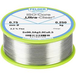 Felder ISO-Core Ultra Clear SAC305 pájecí cín cívka Sn96,5Ag3Cu0,5 0.250 kg 0.75 mm