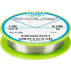 Felder ISO-Core Clear SAC305 pájecí cín cívka Sn96,5Ag3Cu0,5 0.100 kg 1 mm