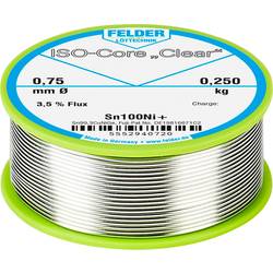 Felder ISO-Core Clear Sn100Ni+ pájecí cín cívka Sn99,25Cu0,7Ni0,05 0.250 kg 0.75 mm