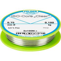 Felder ISO-Core Clear Sn100Ni+ pájecí cín cívka Sn99,25Cu0,7Ni0,05 0.100 kg 0.75 mm