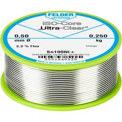 Felder ISO-Core Ultra-Clear Sn100Ni+ bezolovnatý pájecí cín cívka Sn99,25Cu0,7Ni0,05 0.250 kg 0.5 mm