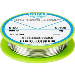 Felder ISO-Core Clear SAC305 pájecí cín cívka Sn96,5Ag3Cu0,5 0.100 kg 0.5 mm