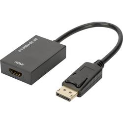 Digitus AK-340415-002-S DisplayPort / HDMI adaptér [1x zástrčka DisplayPort - 1x HDMI zásuvka] černá 4K UHD, dvoužilový stíněný, zablokovatelný 20.00 cm