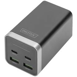 Digitus 4-Port GaN USB nabíječka 65 W vnitřní, do zásuvky (230 V) Výstupní proud (max.) 3000 mA USB A, USB-C® Počet výstupů: 4 x