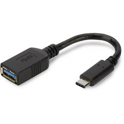 Digitus USB 3.0 adaptér [1x USB 3.2 gen. 1 zásuvka A - 1x USB 3.0 zástrčka C ] AK-300315-001-S 15.00 cm kulatý, oboustranně zapojitelná zástrčka, dvoužilový