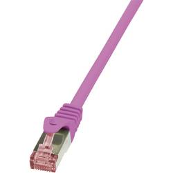 LogiLink CQ2049S RJ45 síťové kabely, propojovací kabely CAT 6 S/FTP 1.50 m růžová samozhášecí, s ochranou 1 ks