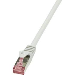 LogiLink CQ2062S RJ45 síťové kabely, propojovací kabely CAT 6 S/FTP 3.00 m šedá samozhášecí, s ochranou 1 ks