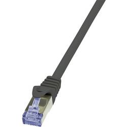 LogiLink CQ3043S RJ45 síťové kabely, propojovací kabely CAT 6A S/FTP 1.50 m černá samozhášecí, s ochranou 1 ks