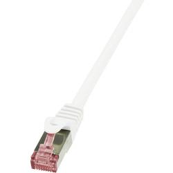 LogiLink CQ2031S RJ45 síťové kabely, propojovací kabely CAT 6 S/FTP 1.00 m bílá samozhášecí, s ochranou 1 ks