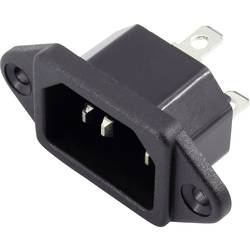 TRU COMPONENTS TC-6645484 IEC zástrčka C13/C14 přírubová zástrčka Počet kontaktů: 3 10 A černá 1 ks