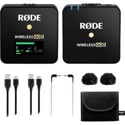 RODE Microphones Wireless GO II SINGLE nasazovací řečnický mikrofon Druh přenosu:bezdrátový, USB vč. tašky, vč. ochrany proti větru, vč. kabelu Mikrofon TRS
