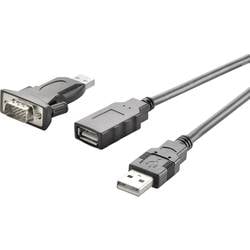 Renkforce USB 2.0, sériový adaptér [1x USB 2.0 zástrčka A - 1x D-SUB zástrčka 9pólová] 1.00 m pozlacené kontakty