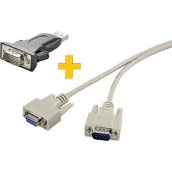 Renkforce USB 2.0, sériový kabel [1x USB 2.0 zástrčka A - 1x D-SUB zástrčka 9pólová] 1.00 m pozlacené kontakty