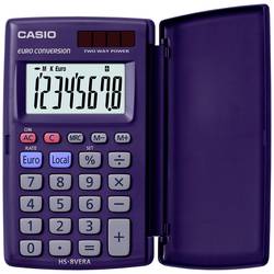 Casio HS-8VERA kapesní kalkulačka, displej (počet míst) 8, solární napájení, na baterii, tmavě modrá