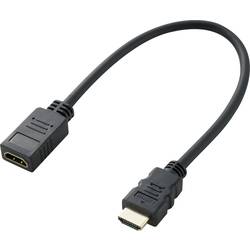 SpeaKa Professional HDMI prodlužovací kabel Zástrčka HDMI-A, Zásuvka HDMI-A 0.30 m černá SP-7870100 4K UHD, Audio Return Channel, pozlacené kontakty HDMI kabel