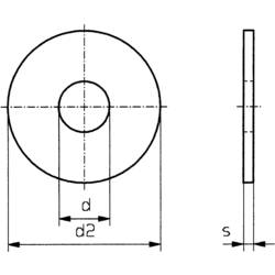 podložka plochá 3.2 mm 9 mm nerezová ocel A2 100 ks TOOLCRAFT 3,2 D9021-A2 194716
