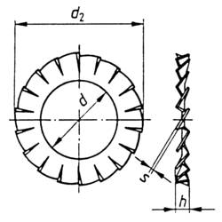 TOOLCRAFT A5,1 D6798 194755 vějířovitá podložka vnitřní Ø: 5.3 mm M5 DIN 6798 pružinová ocel 100 ks