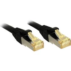 LINDY 47305 RJ45 síťové kabely, propojovací kabely CAT 6a (surový kabel CAT 7) S/FTP 0.30 m černá s ochranou 1 ks
