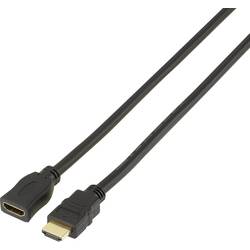 SpeaKa Professional HDMI prodlužovací kabel Zástrčka HDMI-A, Zásuvka HDMI-A 1.00 m černá SP-7870528 4K UHD, Audio Return Channel, pozlacené kontakty HDMI kabel