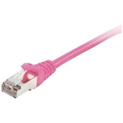 Equip 605580 RJ45 síťové kabely, propojovací kabely CAT 6 S/FTP 1.00 m růžová pozlacené kontakty 1 ks