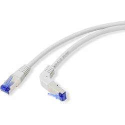 Renkforce RF-4892540 RJ45 síťové kabely, propojovací kabely CAT 6A S/FTP 15.00 m šedá 90° zatočeno dolů 1 ks