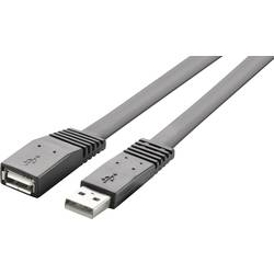 Renkforce USB kabel USB 2.0 USB-A zástrčka, USB-A zásuvka 2.00 m černá flexibilní provedení RF-4096134