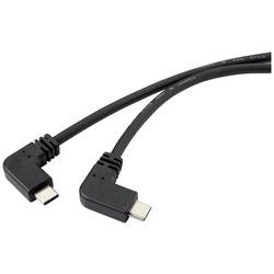 Renkforce USB kabel USB 3.2 Gen2 (USB 3.1 Gen2) USB-C ® zástrčka, USB-C ® zástrčka 1.20 m černá 90° zatočeno doleva RF-4633064