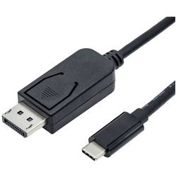 Roline USB-C® / DisplayPort kabelový adaptér USB-C ® zástrčka, Konektor DisplayPort 2.00 m černá 11.04.5836 8K UHD Kabel pro displeje USB-C®