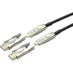 SpeaKa Professional HDMI kabelový adaptér Zástrčka HDMI-A, Zástrčka HDMI Micro-D, Zástrčka HDMI-A, Zástrčka HDMI Micro-D 20.00 m černá SP-9538580 4K UHD, PVC