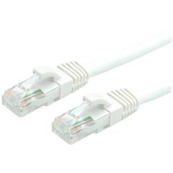 Value 21.99.1066 RJ45 síťové kabely, propojovací kabely CAT 6 U/UTP 5.00 m bílá nestíněný, bez halogenů, samozhášecí 1 ks