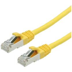 Value 21.99.1222 RJ45 síťové kabely, propojovací kabely CAT 6 S/FTP 0.50 m žlutá dvoužilový stíněný, bez halogenů, samozhášecí 1 ks