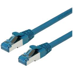 Value 21.99.1953 RJ45 síťové kabely, propojovací kabely CAT 6A S/FTP 3.00 m modrá dvoužilový stíněný, bez halogenů, samozhášecí 1 ks