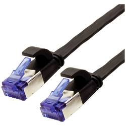 Value 21.99.0830 RJ45 síťové kabely, propojovací kabely CAT 6A F/UTP 0.50 m černá stíněný, plochý, pozlacené kontakty 1 ks