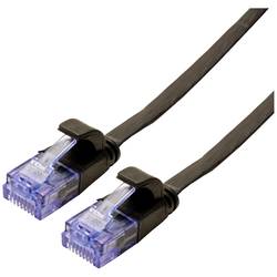 Value 21.99.0825 RJ45 síťové kabely, propojovací kabely CAT 6A U/UTP 5.00 m černá nestíněný, plochý, pozlacené kontakty 1 ks