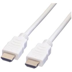 Value HDMI kabel Zástrčka HDMI-A, Zástrčka HDMI-A 3.00 m bílá 11.99.5703 4K UHD, stíněný HDMI kabel