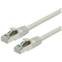 Value 21.99.0701 RJ45 síťové kabely, propojovací kabely CAT 6 S/FTP 1.00 m šedá dvoužilový stíněný, bez halogenů, samozhášecí 1 ks