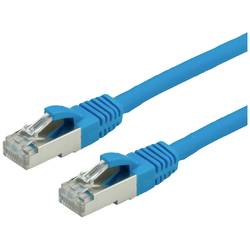 Value 21.99.0715 RJ45 síťové kabely, propojovací kabely CAT 6 S/FTP 1.50 m modrá dvoužilový stíněný, bez halogenů, samozhášecí 1 ks