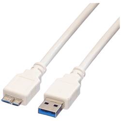 Value USB kabel USB 3.2 Gen1 (USB 3.0 / USB 3.1 Gen1) USB-A zástrčka, USB Micro-B zástrčka 0.15 m bílá stíněný 11.99.8876