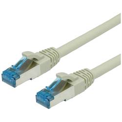 Value 21.99.0862 RJ45 síťové kabely, propojovací kabely CAT 6A S/FTP 2.00 m šedá dvoužilový stíněný, bez halogenů, samozhášecí 1 ks