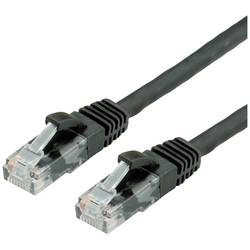 Value 21.99.1055 RJ45 síťové kabely, propojovací kabely CAT 6 U/UTP 3.00 m černá nestíněný, bez halogenů, samozhášecí 1 ks