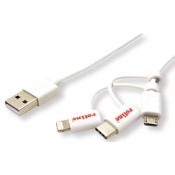 Roline USB kabel USB 2.0 USB-A zástrčka, Apple Lightning konektor 1.00 m bílá stíněný 11.02.8329