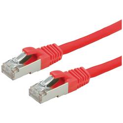 Value 21.99.1221 RJ45 síťové kabely, propojovací kabely CAT 6 S/FTP 0.50 m červená (jasná) dvoužilový stíněný, bez halogenů, samozhášecí 1 ks