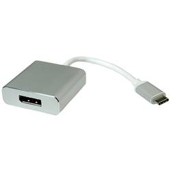 Roline 12.03.3220 USB-C® / DisplayPort kabelový adaptér [1x USB-C® zástrčka - 1x zásuvka DisplayPort] stříbrná (metalíza) 0.10 m